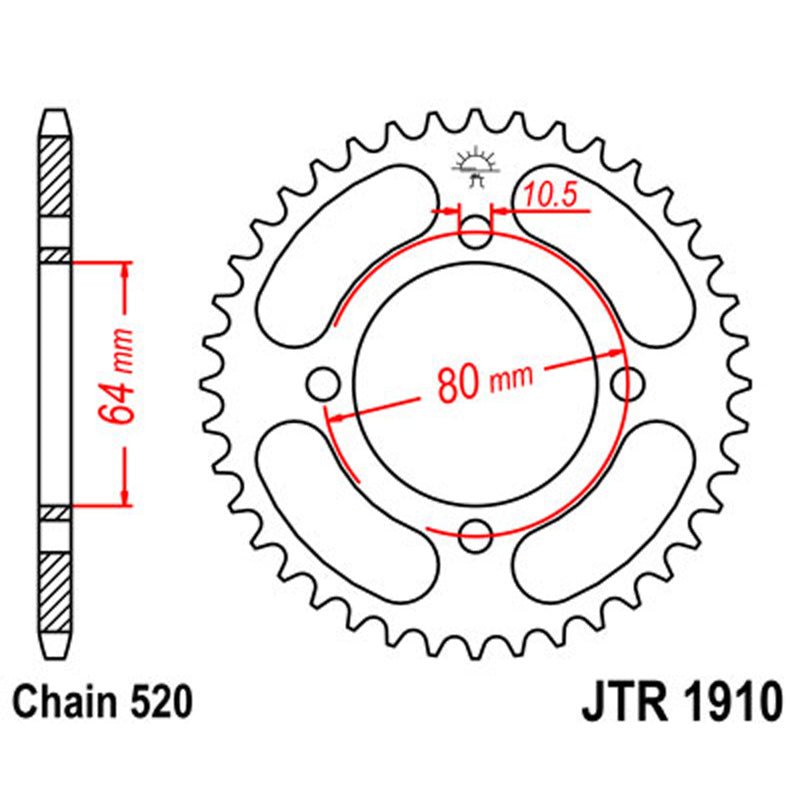 JT SPROCKETS SPROCKET REAR 520 32T (JTR1910.32) - DRIVEN Canada's Powersports 824225301809JTR1910.32
