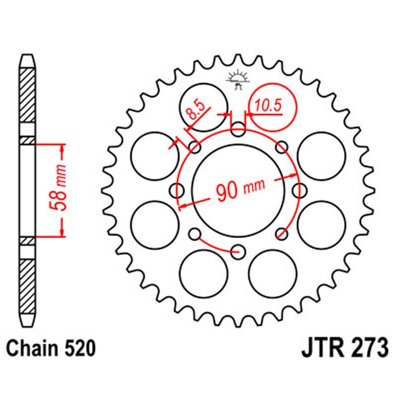 JT SPROCKETS SPROCKET REAR 520 33T (JTR273.33) - DRIVEN Canada's Powersports 824225311099JTR273.33