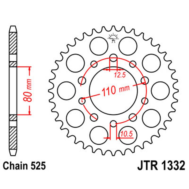 JT SPROCKETS SPROCKET REAR 520 38T (JTR1332.38) - DRIVEN Canada's Powersports 824225300499JTR1332.38
