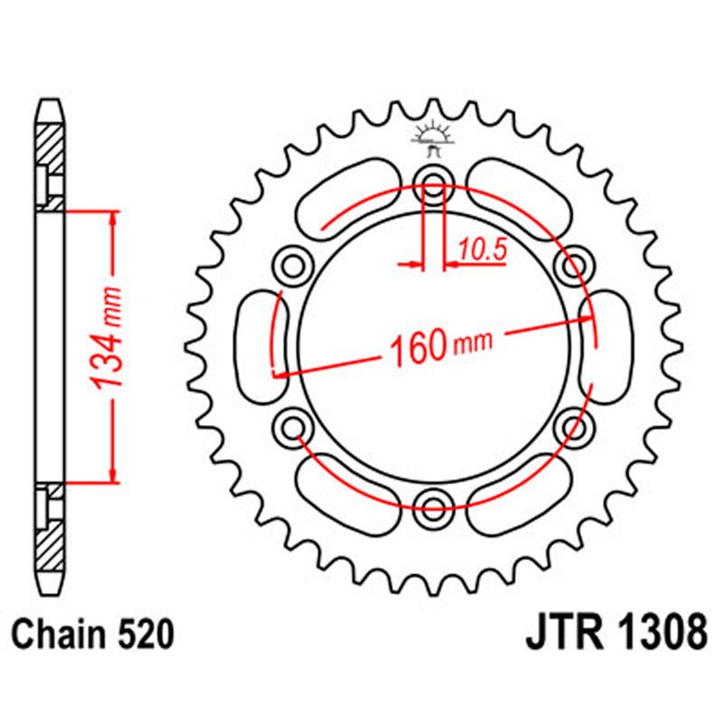 JT SPROCKETS SPROCKET REAR 520 45T (JTR1308.45) - DRIVEN Canada's Powersports 824225310504JTR1308.45