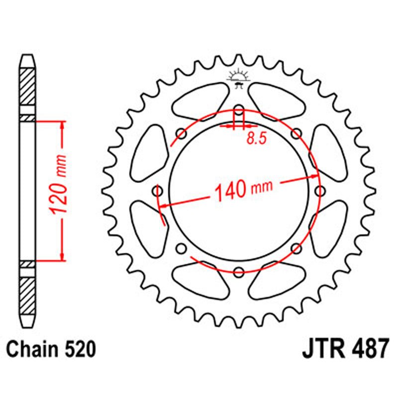 JT SPROCKETS SPROCKET REAR 520 47T (JTR487.47) - DRIVEN Canada's Powersports 824225305159JTR487.47