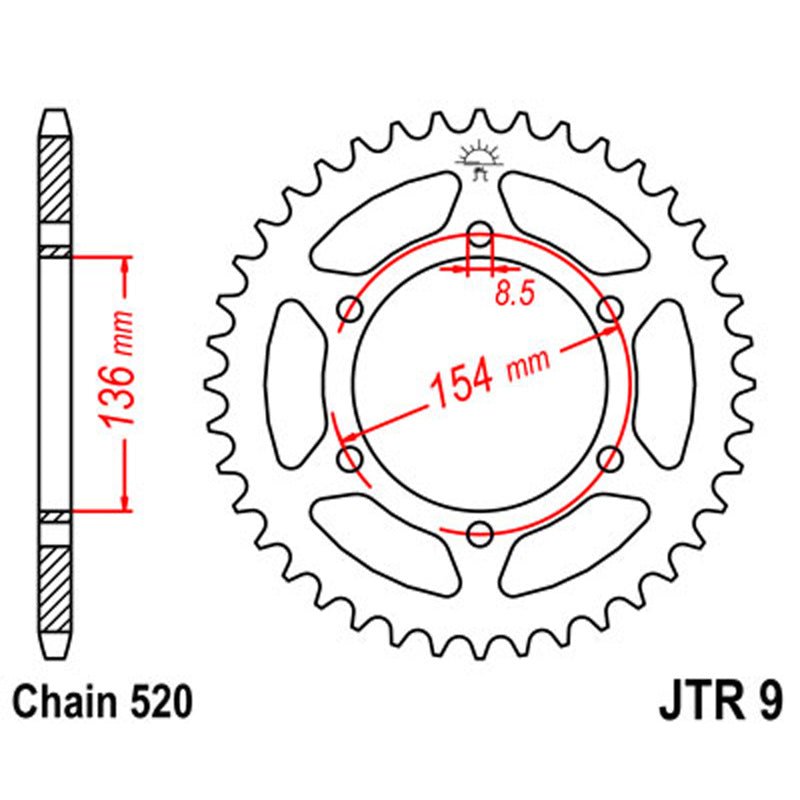 JT SPROCKETS SPROCKET REAR 520 47T (JTR9.47) - DRIVEN Canada's Powersports 824225311402JTR9.47
