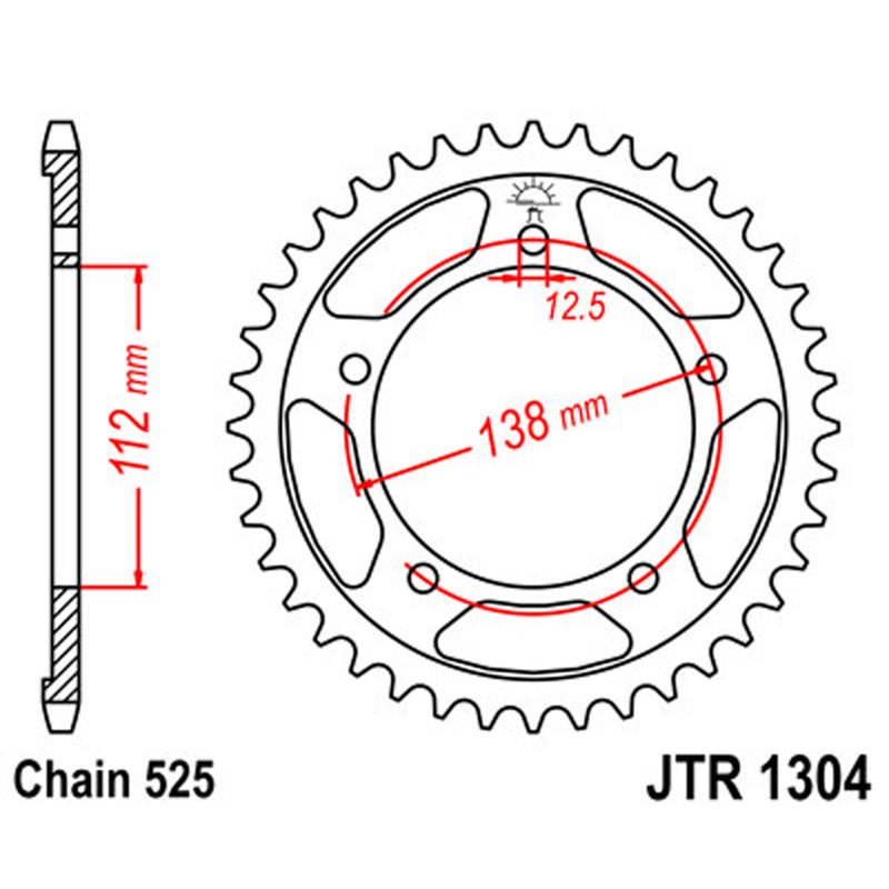 JT SPROCKETS SPROCKET REAR 525 45T (JTR1304.45) - DRIVEN Canada's Powersports 824225300345JTR1304.45