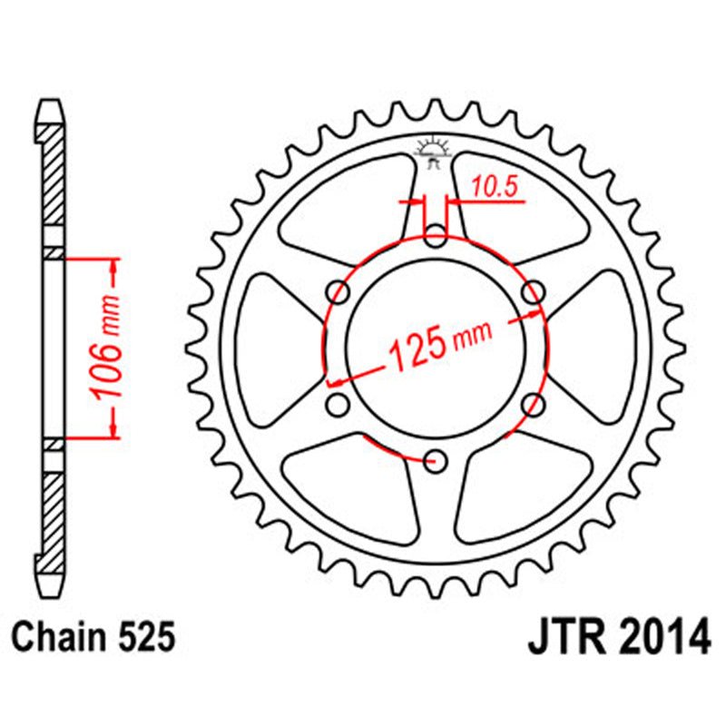 JT SPROCKETS SPROCKET REAR 525 47T (JTR2014.47) - DRIVEN Canada's Powersports 824225311006JTR2014.47