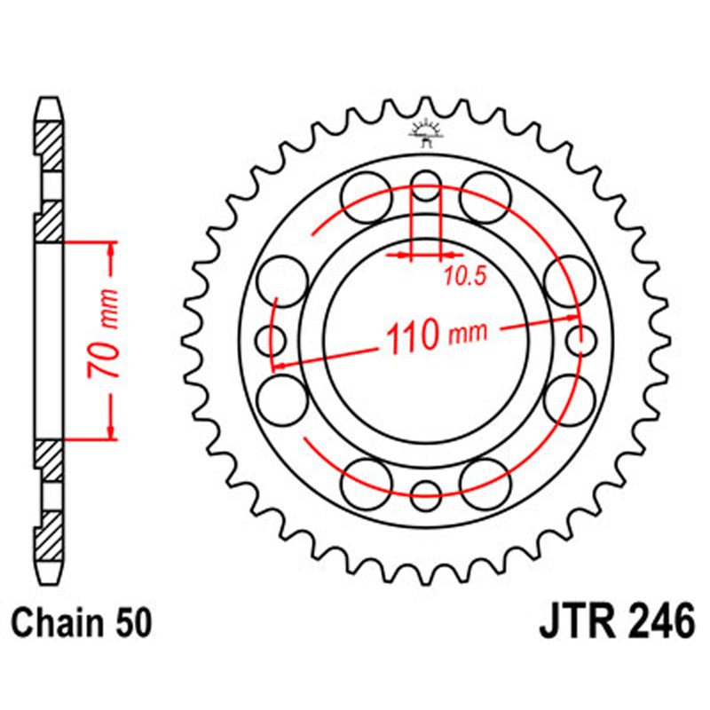JT SPROCKETS SPROCKET REAR 530 36T (JTR246.36) - DRIVEN Canada's Powersports 824225302820JTR246.36