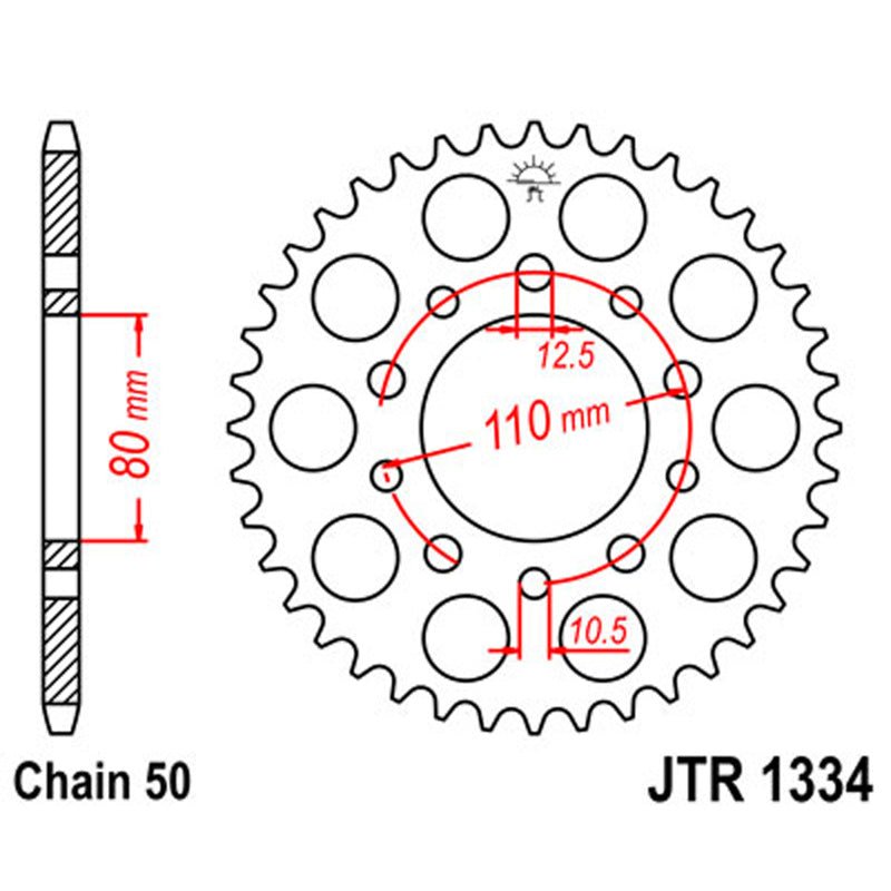 JT SPROCKETS SPROCKET REAR 530 42T (JTR1334.42) - DRIVEN Canada's Powersports 824225300628JTR1334.42