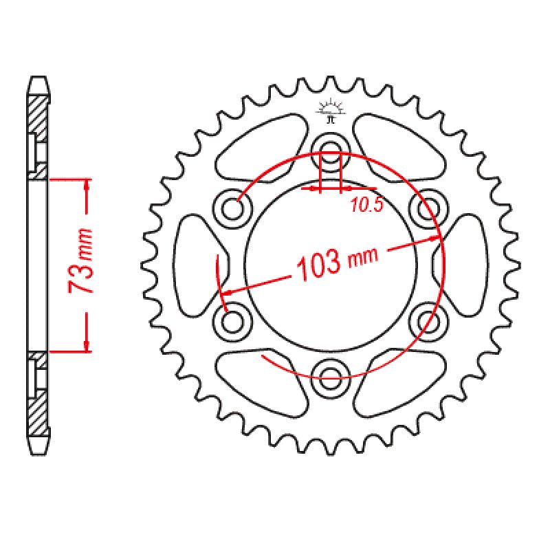 JT SPROCKETS SPROCKET REAR 530 43T (JTR766.43) - DRIVEN Canada's Powersports 824225316056JTR766.43