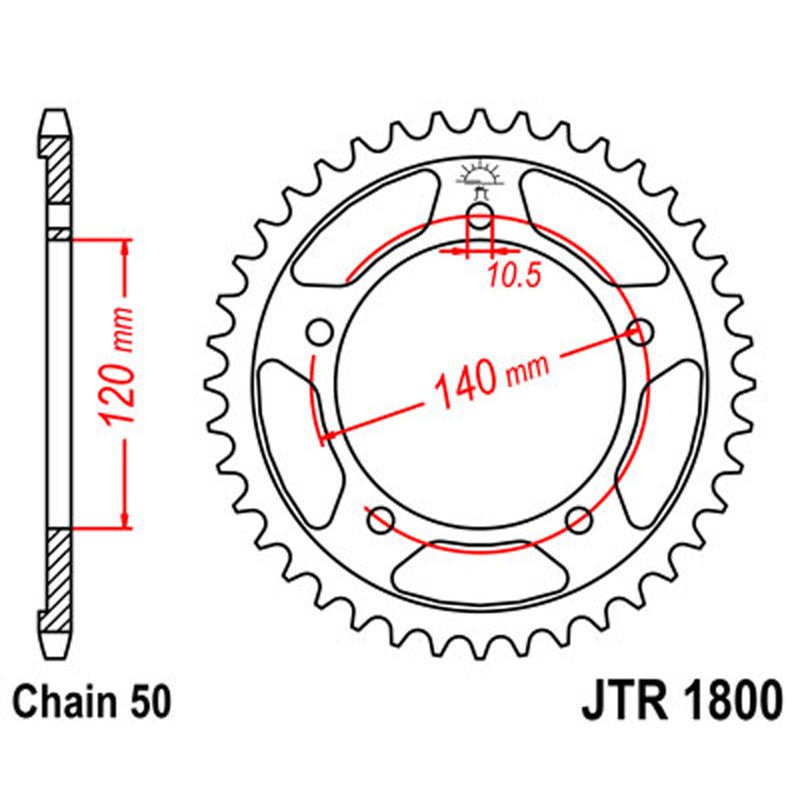 JT SPROCKETS SPROCKET REAR 530 43T (JTR1800.43) - DRIVEN Canada's Powersports 824225301328JTR1800.43
