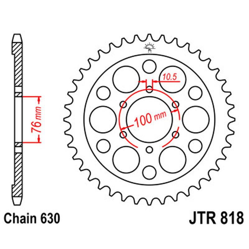 JT SPROCKETS SPROCKET REAR 630 42T (JTR818.42) - DRIVEN Canada's Powersports 824225307559JTR818.42
