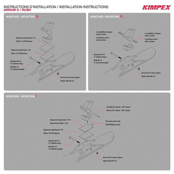 KIMPEX ARROW II & RUSH SKI ADAPTOR KIT (272620) - DRIVEN Canada's Powersports 779422505157272620