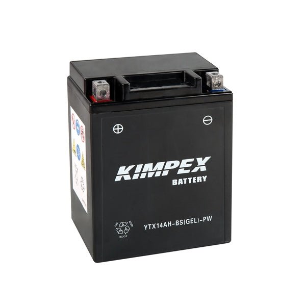 KIMPEX BATTERY MAINTENANCE FREE AGM HIGH PERFORMANCE (HTX14AH - BS(GEL)PW) - DRIVEN Canada's Powersports 779422610806HTX14AH - BS(GEL) - PW