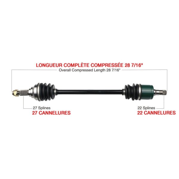KIMPEX COMPLETE AXLE (JDR - 7002K) - DRIVEN Canada's Powersports 779423292230JDR - 7002K