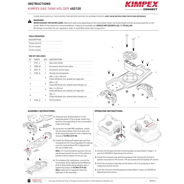 KIMPEX CONNECT GAS TANK HOLDER (402120) - DRIVEN Canada's Powersports 779421816391402120
