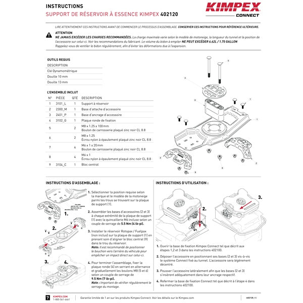 KIMPEX CONNECT GAS TANK HOLDER (402120) - DRIVEN Canada's Powersports 779421816391402120