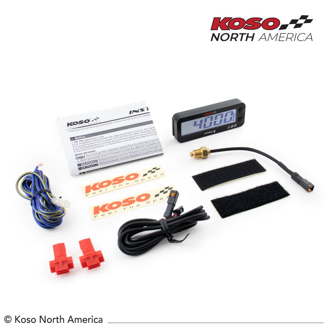KOSO NORTH AMERICA UNIVERSAL TACHOMETER AND TEMPERATURE - DRIVEN Canada's Powersports BA054000BA054000