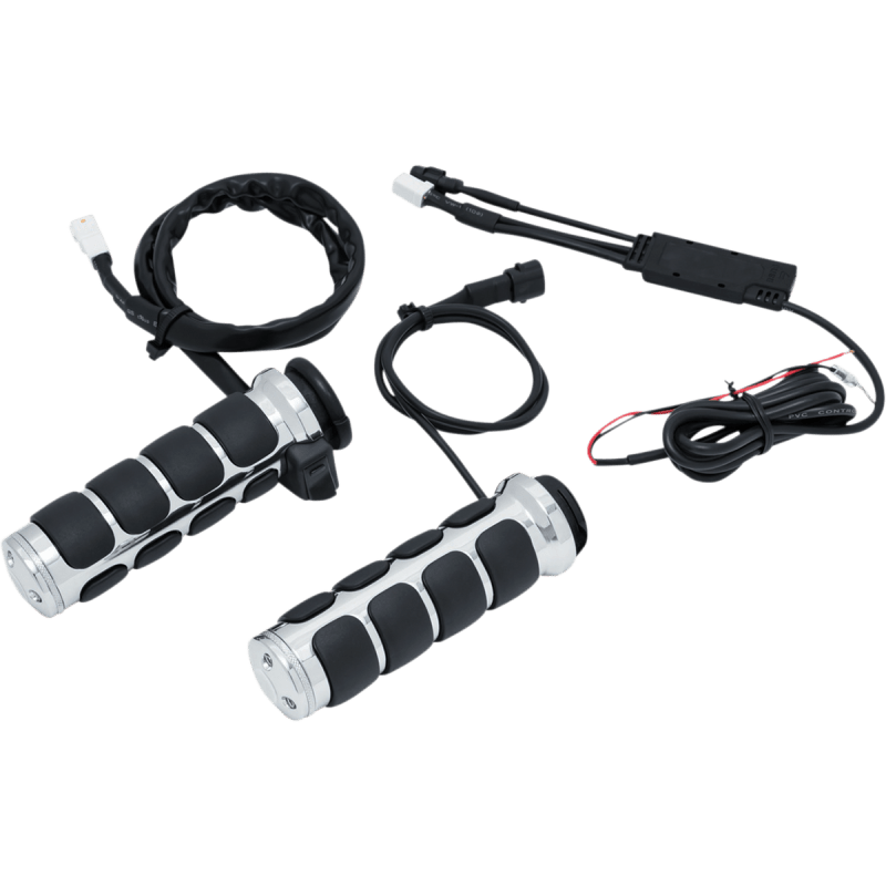 KURYAKYN HEATED ISO - GRIPS FOR ELECTRONIC THROTTLE, CHROME PN 6471 (424868) - DRIVEN Canada's Powersports 191209041977424868