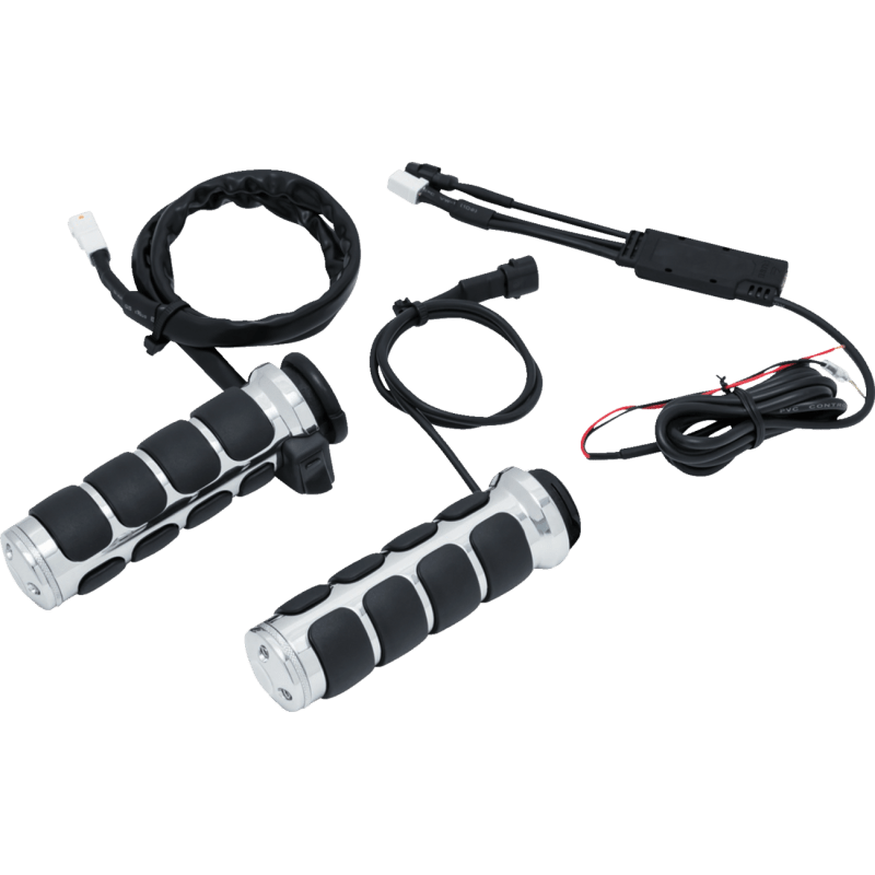 KURYAKYN HEATED ISO - GRIPS FOR ELECTRONIC THROTTLE, CHROME PN 6471 (424868) - DRIVEN Canada's Powersports 191209041977424868