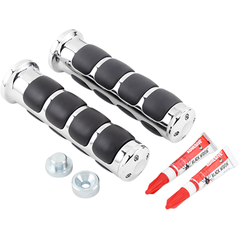 KURYAKYN VALKYRIE CHROME ISO GRIPS PN 6190 (497164) - DRIVEN Canada's Powersports 191209003715497164