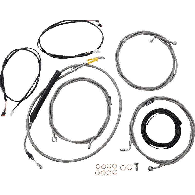 LA CHOPPERS MINI HANDLEBAR CABLE KIT PLUG AND PLAY WIRING STAINLESS (LA - 8058KT3 - 08) - DRIVEN Canada's Powersports LA - 8058KT3 - 08