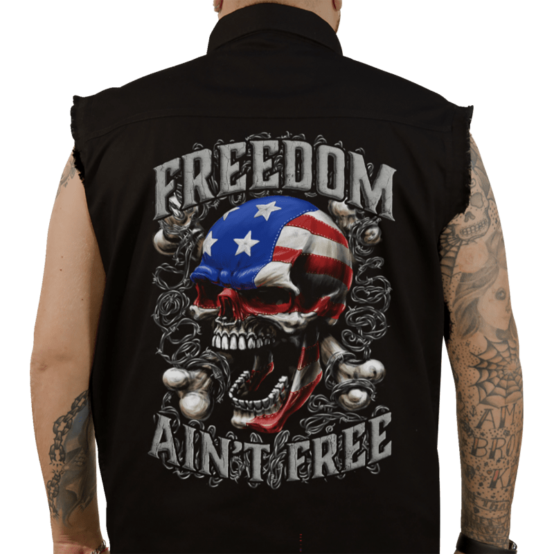 LETHAL THREAT FREEDOM AIN'T FREE PRNT SLEEVELSS BUTTDWN SHRT - DRIVEN Canada's Powersports CO60195M