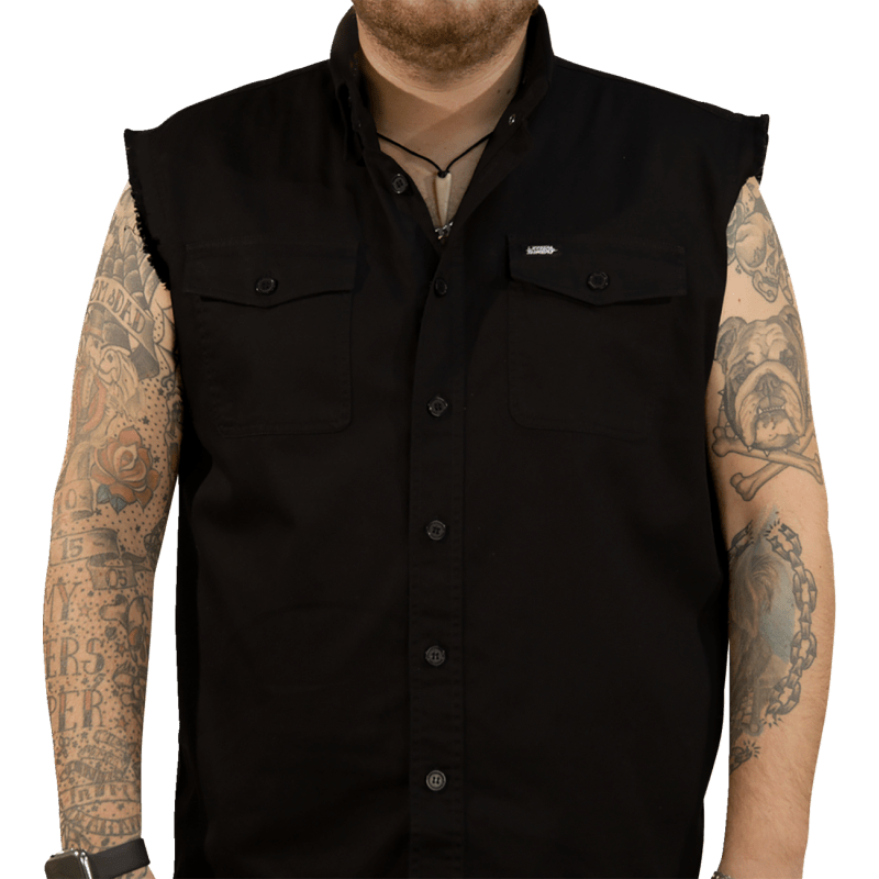 LETHAL THREAT FTW SKULL PRNT SLEEVELSS BUTTDWN SHRT LGE - DRIVEN Canada's Powersports CO60193L