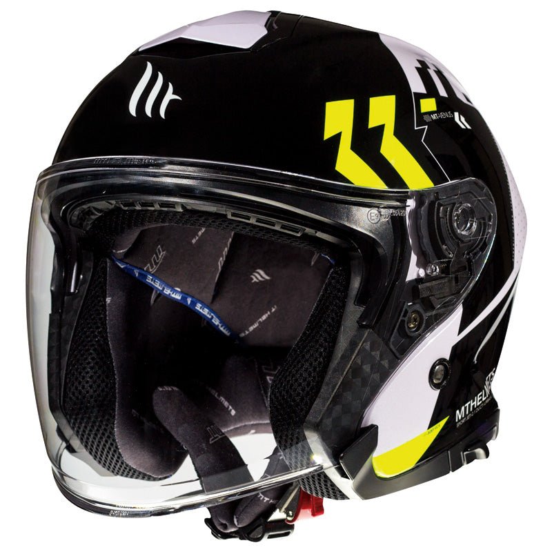 MT HELMETS THUNDER 3 JET SV HELMET - VENUS - YELLOW HI-VIZ (XS) Mint Hi-Viz Yellow Yellow XS - Driven Powersports