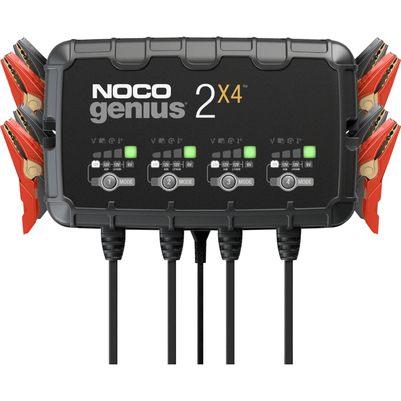 NOCO 4 - BANK BATTERY CHARGER (GENIUS2X4) - DRIVEN Canada's Powersports 046221190434GENIUS2X4