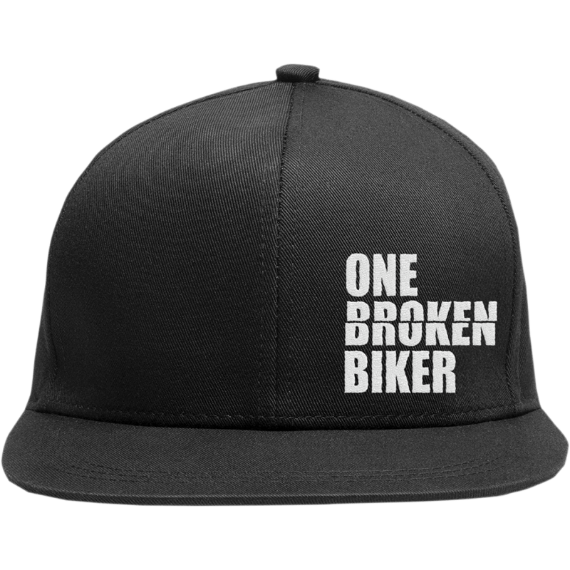 ONE BROKEN BIKER OBB STITCH LOGO SNAP BACK FLAT BRIM - Driven Powersports Inc.HATBLKSTITCHSNAP