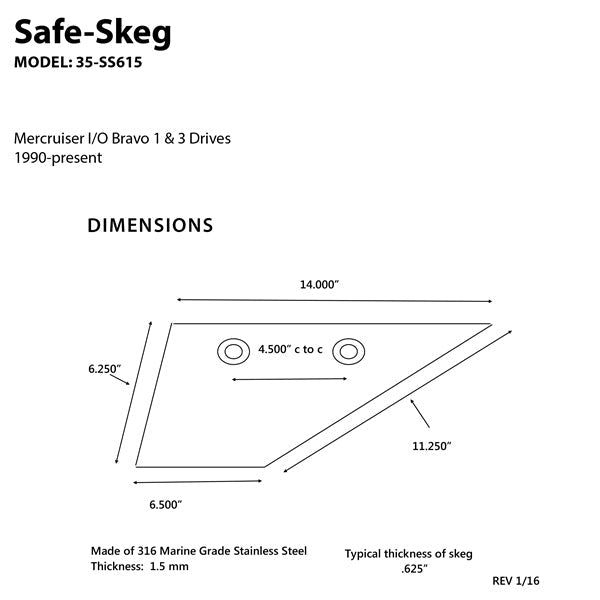 PANTHER SAFE - SKEG (35 - SS615) - DRIVEN Canada's Powersports 83612500354735 - SS615