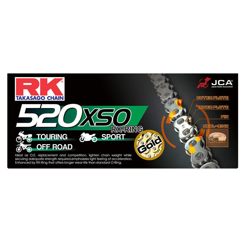 RK GB520XSO CHAIN 100 (GOLD) (GB520XSO - 100) - Driven Powersports Inc.0425600GB520XSO - 100
