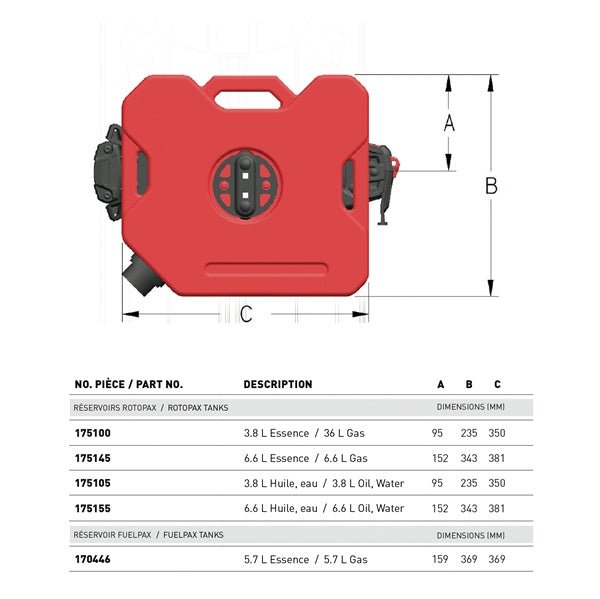 ROTOPAX 1 GALLON CONTAINERS (RX - 1G) - DRIVEN Canada's Powersports 022099131151RX - 1G