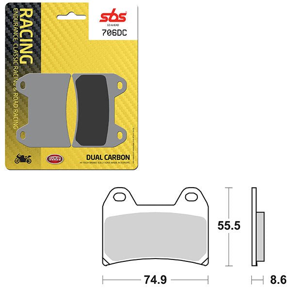 SBS DUAL CARBON FRONT FOR RACE USE ONLY BRAKE PAD (6290706108) - DRIVEN Canada's Powersports 6290706108