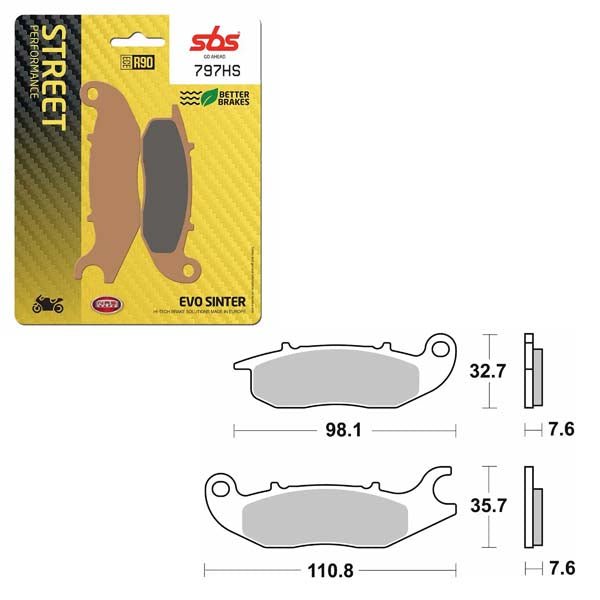 SBS PERFORMANCE HS SINTER BRAKE PAD (6250797100) - DRIVEN Canada's Powersports 6250797100
