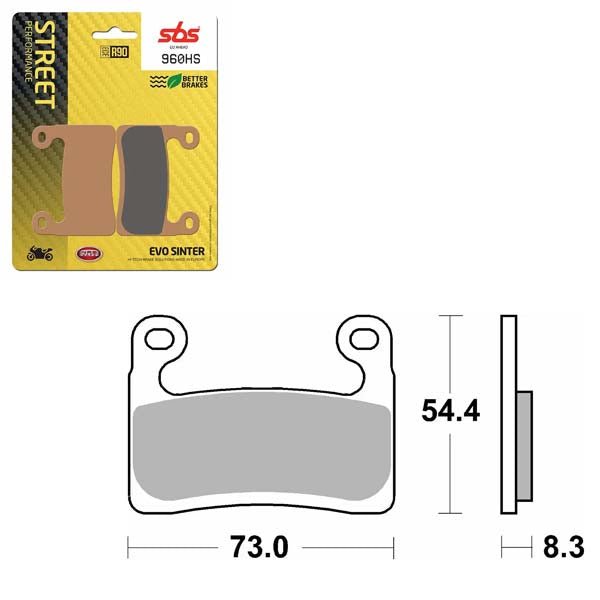 SBS PERFORMANCE HS SINTER BRAKE PAD (6250960100) - DRIVEN Canada's Powersports 6250960100
