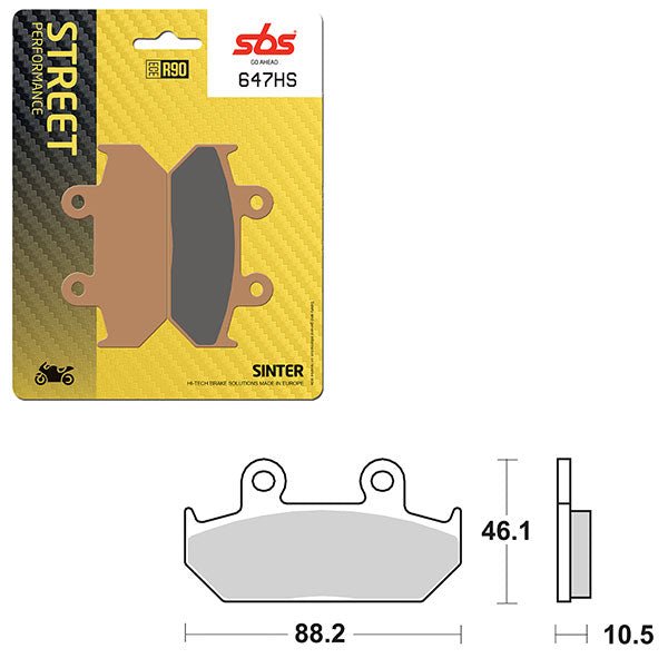 SBS PERFORMANCE HS SINTER FRONT BRAKE PAD (6250647108) - DRIVEN Canada's Powersports 6250647108