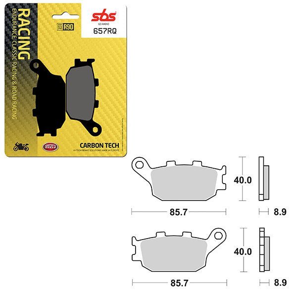 SBS ROAD RACING & TRACKDAYS CARBON TECH REAR BRAKE PAD (6210657108) - DRIVEN Canada's Powersports 6210657108
