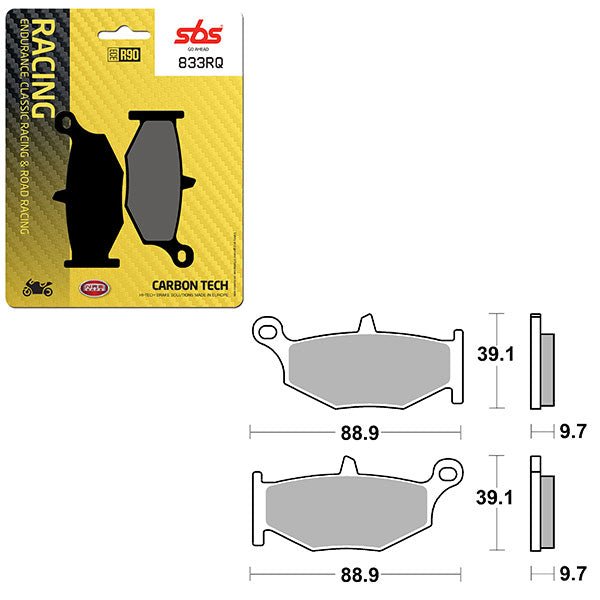 SBS ROAD RACING & TRACKDAYS CARBON TECH REAR BRAKE PAD (6210833108) - DRIVEN Canada's Powersports 6210833108