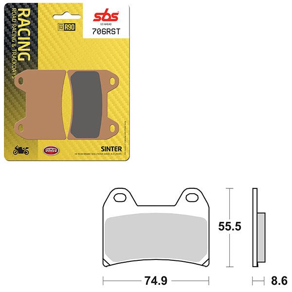SBS ROAD RACING & TRACKDAYS SINTER FRONT BRAKE PAD (6470706108) - DRIVEN Canada's Powersports 6470706108