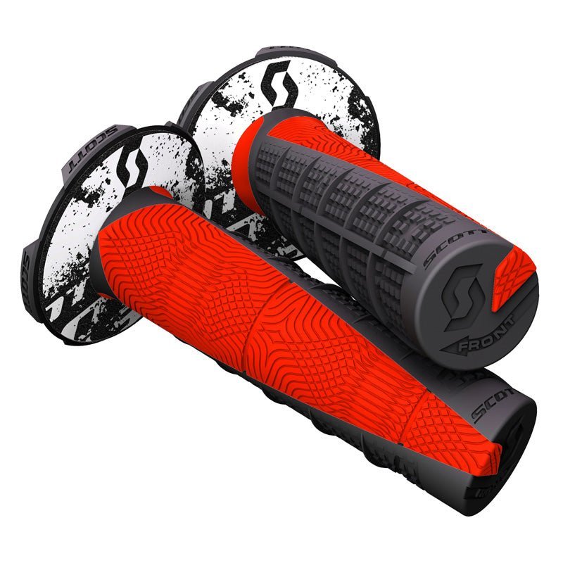 SCOTT USA DUECE MX GRIPS WITH DONUTS BLACK/NEON RED (219627 - 4948) - Driven Powersports Inc.889143674183219627 - 4948