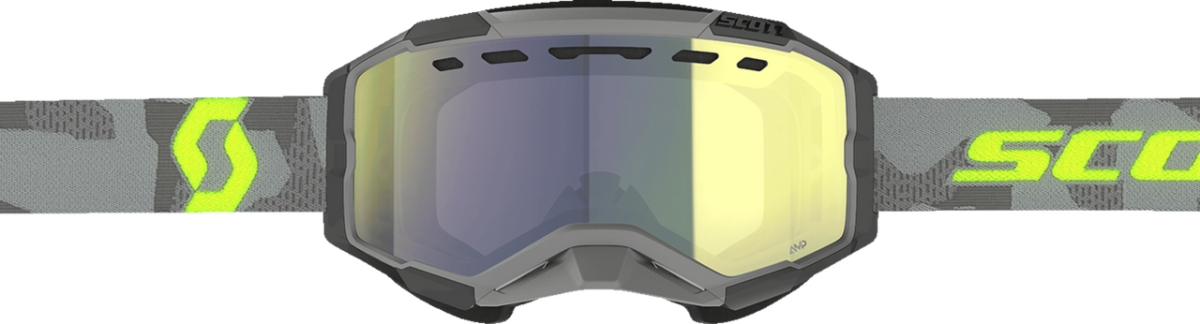 SCOTT FURY SNOWMOBILE GOGGLES (LIGHT GREY/NEON YELLOW - YELLOW CHROME) - Driven Powersports Inc.7615523902118278605 - 7697335