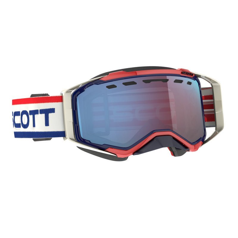 SCOTT USA PROSPECT SNOWMOBILE GOGGLES (RETRO WHITE/BLUE - LIGHT SENSITIVE BLUE CHROME) (278603 - 7433307) - Driven Powersports Inc.192820845142278603 - 7433307
