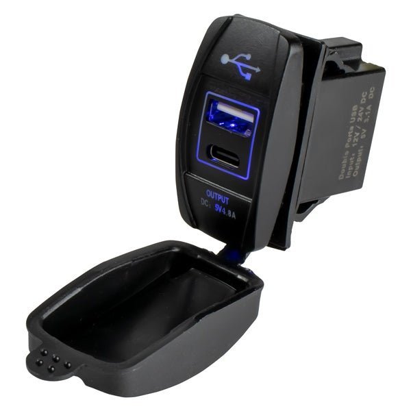 Sea - Dog USB & USB - C Rocker Switch Style Power Socket - DRIVEN Canada's Powersports 035514432979426521