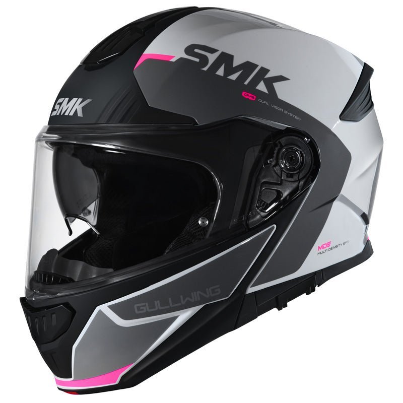 SMK HELMETS GULLWING HELMET - KRESTO WHITE/GREY - PINK (XL) (1000031007) - Driven Powersports Inc.89026134193591000031007
