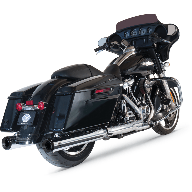 S&S CYCLE MUFFLERS,GRAND NATI E/CAPS,4",CHR 2017 - '19 M8 FLHT - Driven Powersports Inc.550 - 0693