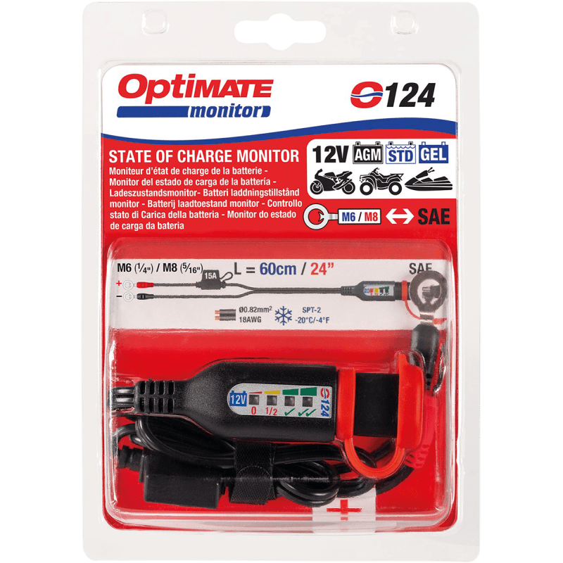 TECMATE 4 - LED MONITOR 1/4"/M6 SAE (O - 124) - DRIVEN Canada's Powersports 5425006144247O - 124