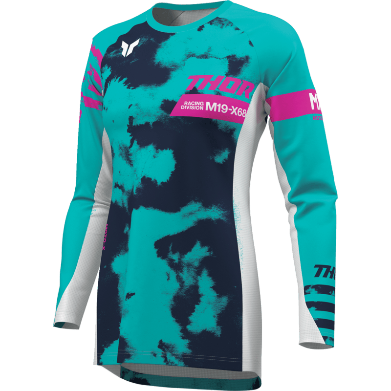 THOR JERSEY WMN LAUNCHMODE BLEACH WT/AQ - DRIVEN Canada's Powersports 2911 - 03452911 - 0345