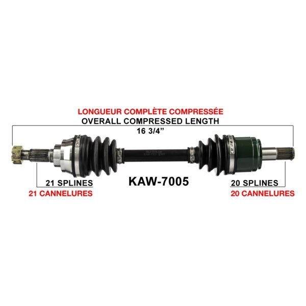 TRAKMOTIVE COMPLETE AXLE (KAW - 7005) - Driven Powersports Inc.844084079794KAW - 7005