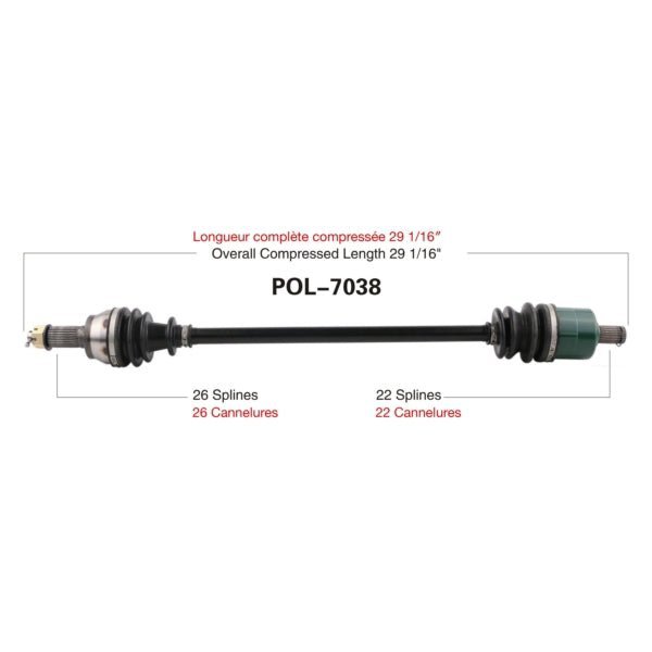 TRAKMOTIVE COMPLETE AXLE (POL - 7038) - Driven Powersports Inc.844084078438POL - 7038