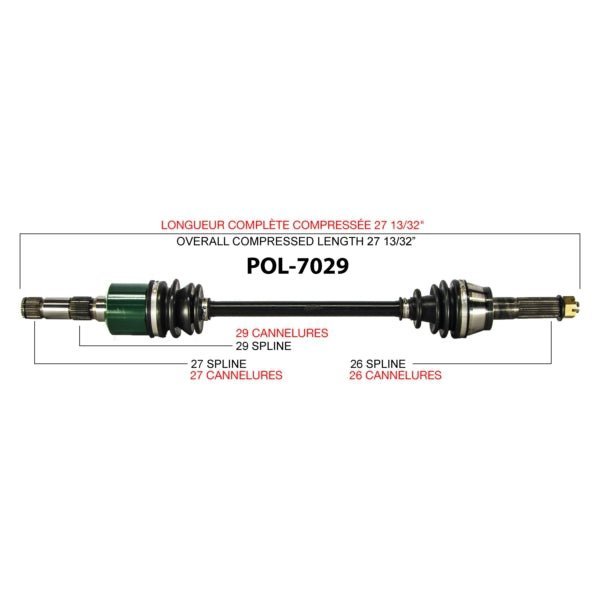 TRAKMOTIVE COMPLETE AXLE (POL - 7029) - Driven Powersports Inc.844084079022POL - 7029