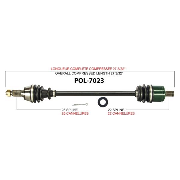TRAKMOTIVE COMPLETE AXLE (POL - 7023) - Driven Powersports Inc.844084079107POL - 7023